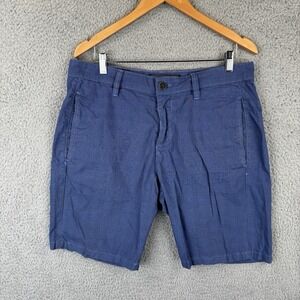 34 Heritage Shorts Mens 34 Blue Windowpane Golf Preppy Stretch Chino